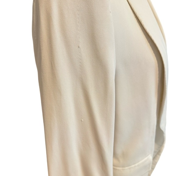 Judith & Charles White Viscose Longline Blazer One Button Size 8 - Picture 4 of 10